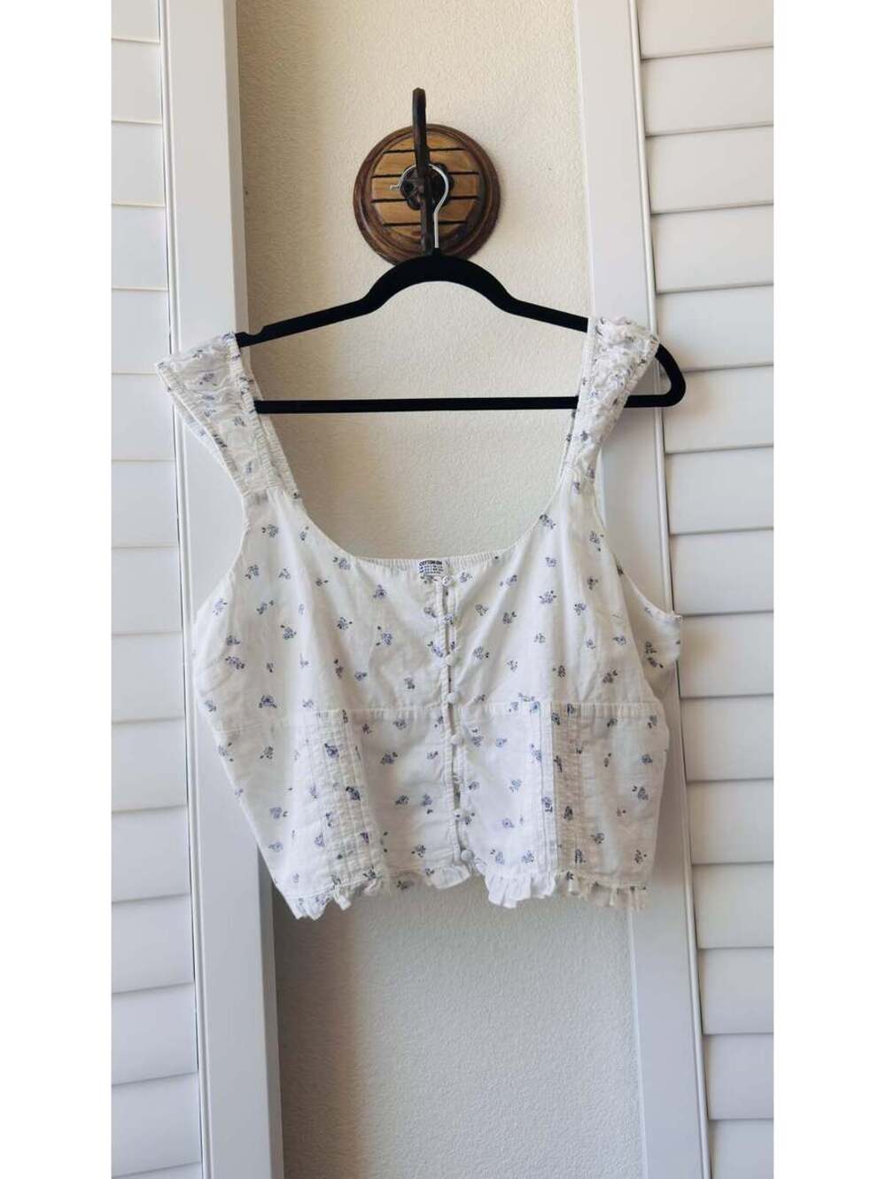 Cotton On Blue Ditsy Floral Milkmaid Tank Size 12